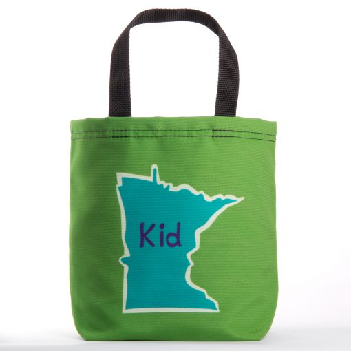 Minnesota Kid Tote Bag on Green Minnesota Kid Tote Bag on Green