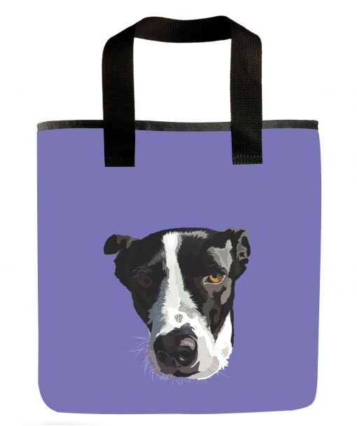 border-collie-lab-mix-rescue-dog-grocery-bag-lavender border-collie-lab-mix-rescue-dog-grocery-bag-lavender