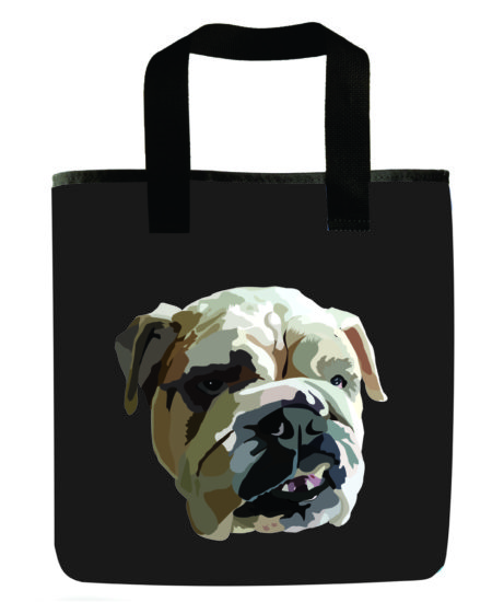 English bulldog grocery bag in gray | Scrappy Products
