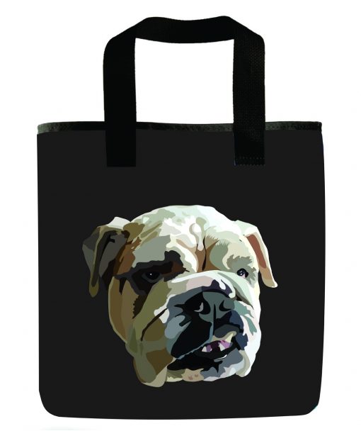 English bulldog grocery bag in gray | Scrappy Products