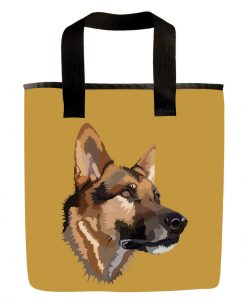 Gold german shepard dog grocery bag