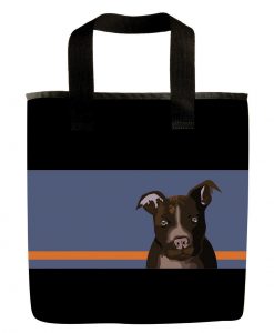Chocolate pit bull dog grocery bag