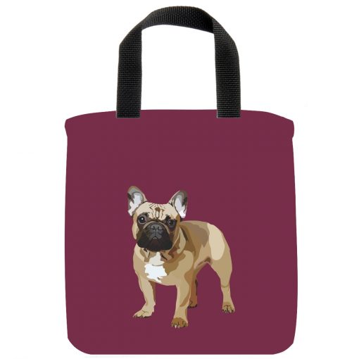 french-bulldog-dog-mini-tote-burgundy-recycled-materials-lunch-bag-sustainable french-bulldog-dog-mini-tote-burgundy-recycled-materials-lunch-bag-sustainable