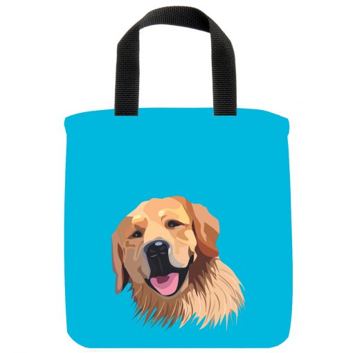 golden-retriever-dog-mini-tote-blue-recycled-materials