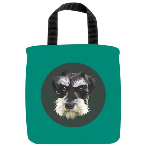mini-schnauzer-dog-mini-tote-bag-teal mini-schnauzer-dog-mini-tote-bag-teal