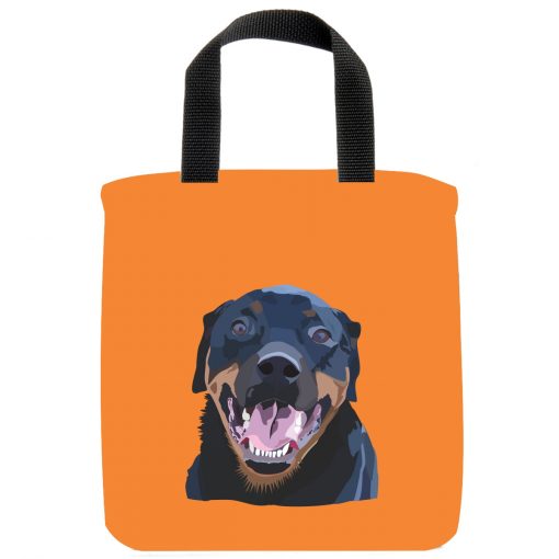 rottweiler-dog-mini-tote-orange-recycled-materials-lunch-bag-sustainable